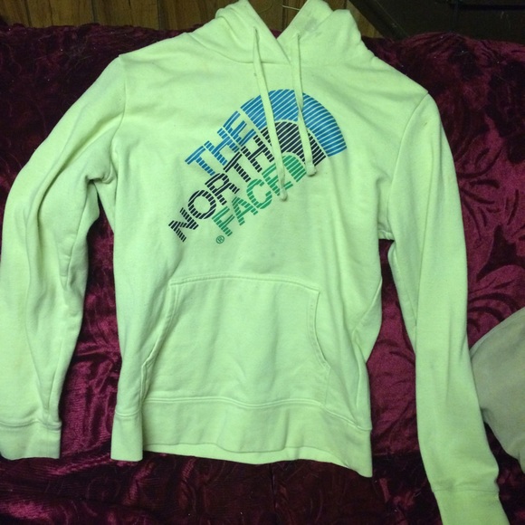 Lime green & blue north face hoodie 💚💙