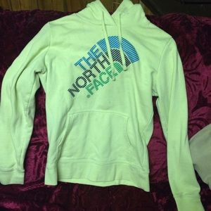 Lime green & blue north face hoodie 💚💙