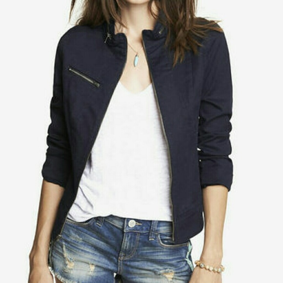 Express moto jacket/silhouette fit