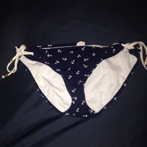 Navy blue and white anchor bikini bottoms
