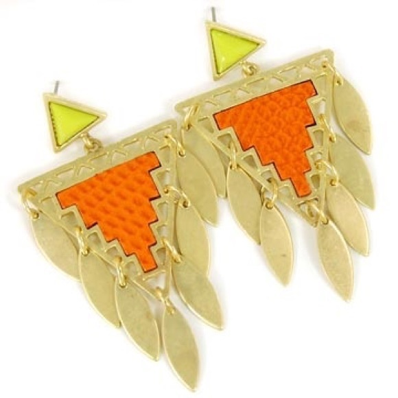 Faux Leather Triangle Earrings