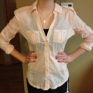 Light pink button up shirt