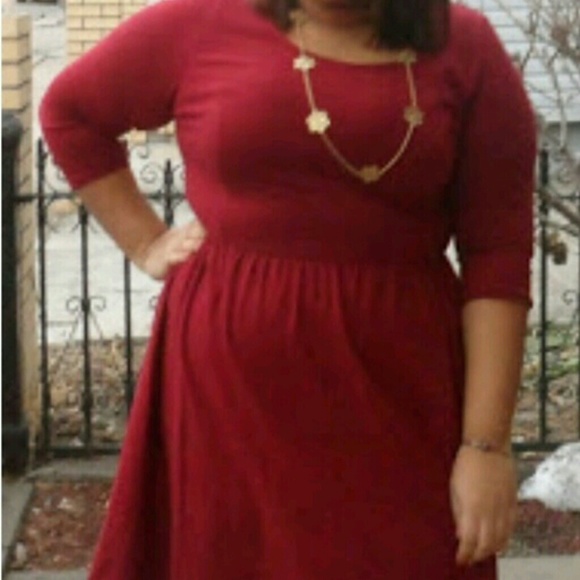 F21+ Burgundy Dress
