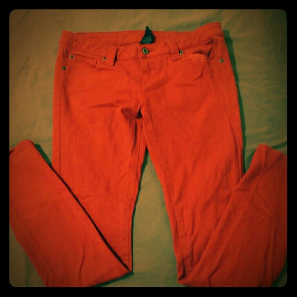 Red denim like jeans