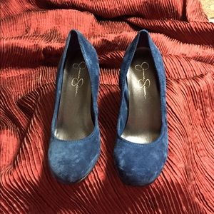 Suede blue shoe