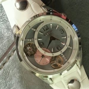 Fossil women's twist mechanical leather watch