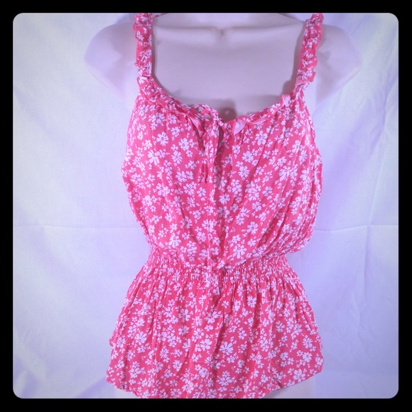 [SOLD] Coral Floral Tank Top - Picture 1 of 3