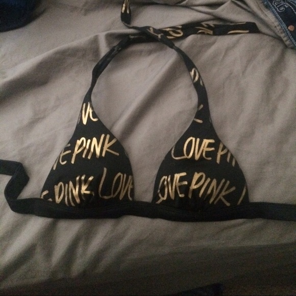 Black and Gold Pink Swim Top