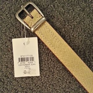 Fossil gold leather belt, small