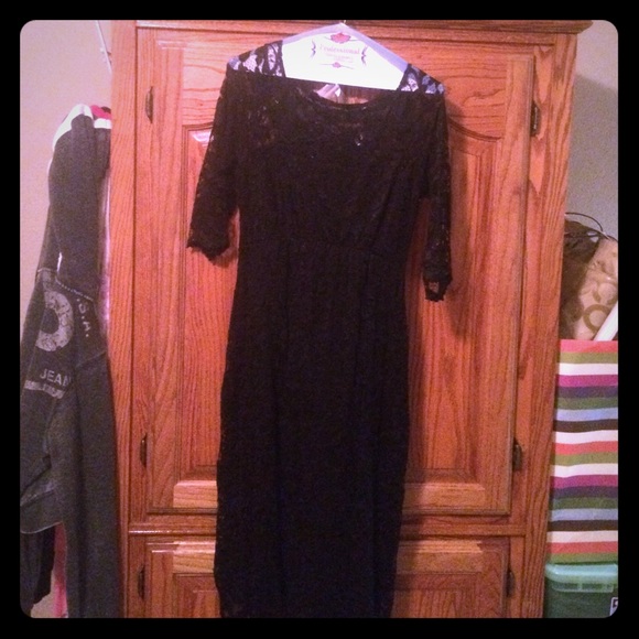 Maternity black cocktail dress - Picture 1 of 4