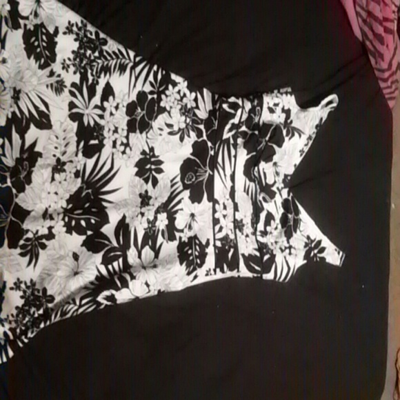 White and black flower dress