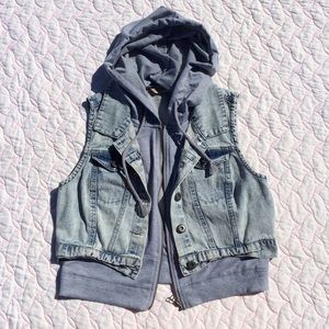 Hooded Denim Vest