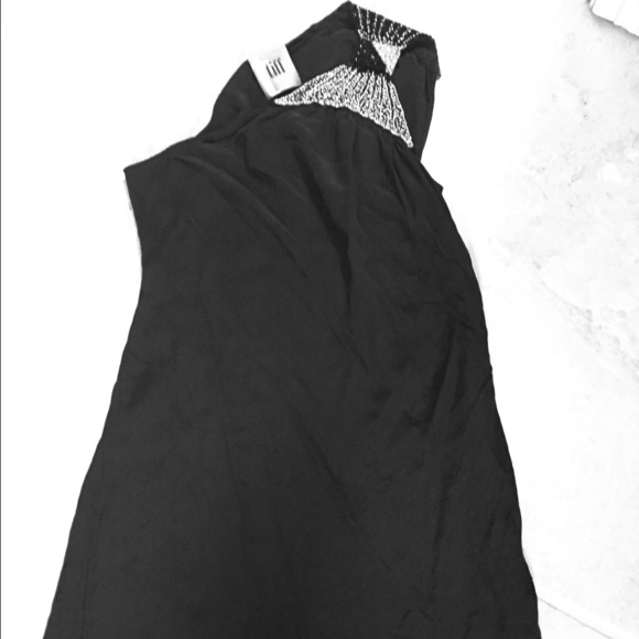 One shoulder 100% silk little black dress