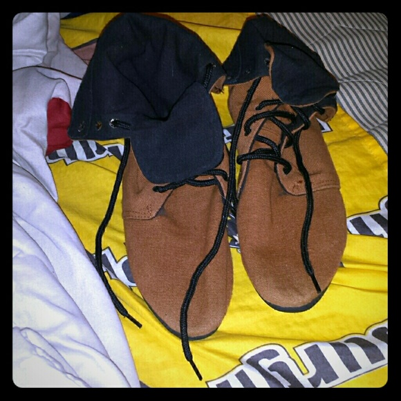 Cute brown Peter Pan boots