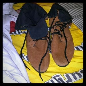 Cute brown Peter Pan boots