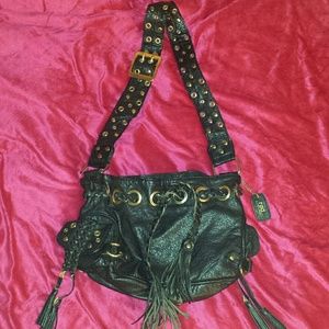 Black&gold crossbody bag, red by marc ecko