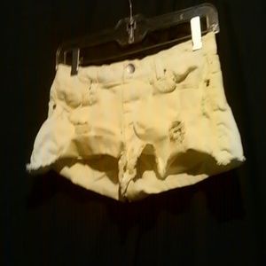 Neon Yellow Denim Booty Shorts