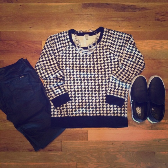 J. Crew houndstooth sweatshirt