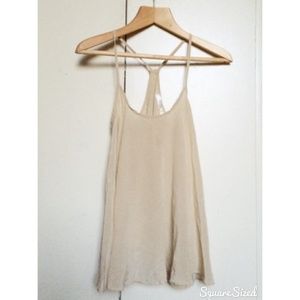 🌸LF Millau Tan Flowy Racerback Tank🌸