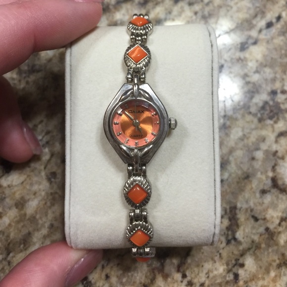 Women's Omax watch orange stones