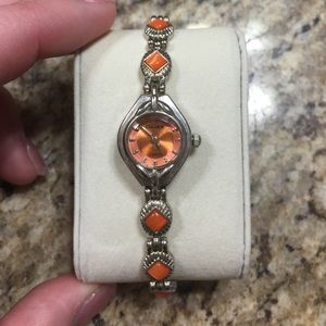 Women's Omax watch orange stones