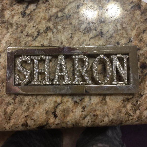 Crystal belt buckle.