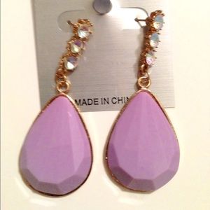 Beautiful lavender and rhinestone earrings