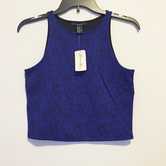 Forever 21 Tops - ❌SOLD❌ Forever 21 Floral Print Blue Crop Top