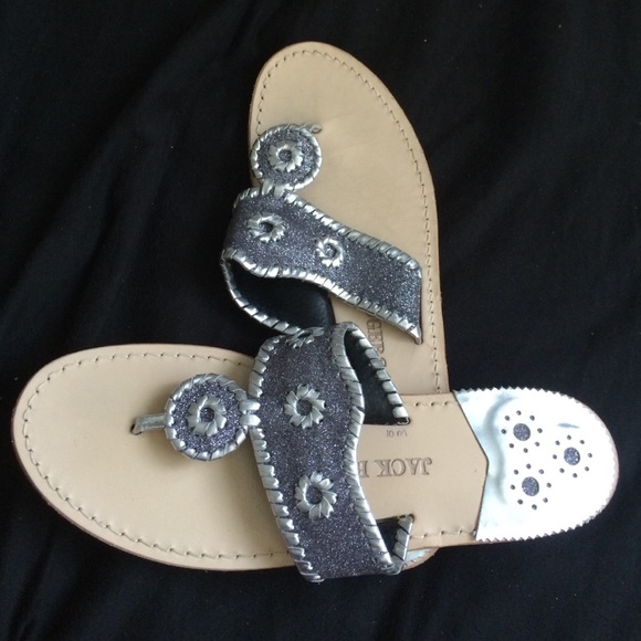 Silver Glitter Jack Rogers