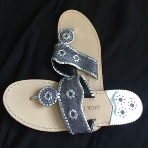 Silver Glitter Jack Rogers