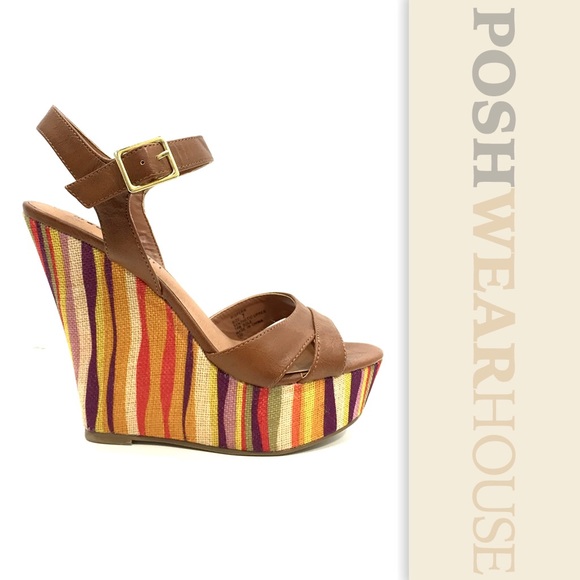 Madden Girl Shoes - MADDEN GIRL Brown WISPERR Strappy Wedge Sandals