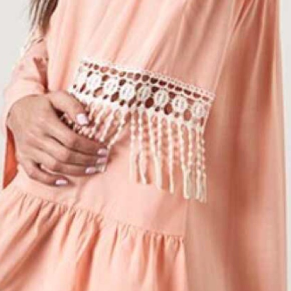 Black bell sleeve dress with white trim detail - Picture 2 of 2