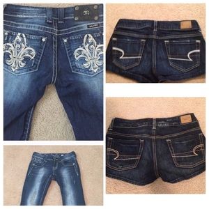 1 miss me jeans and 2 American eagle shorts