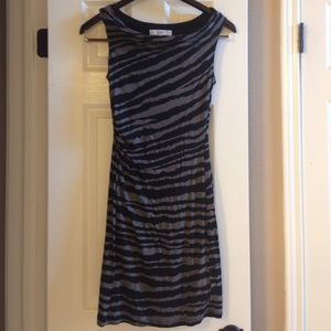 LOFT animal print cowl neck dress