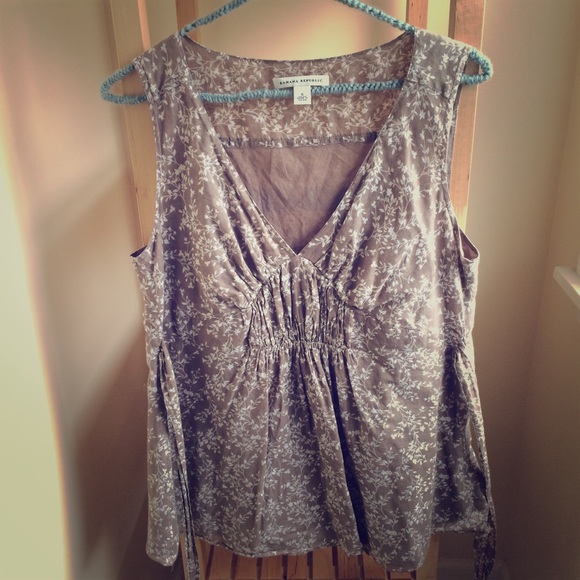 Tan and white, back-tie top from Banana!
