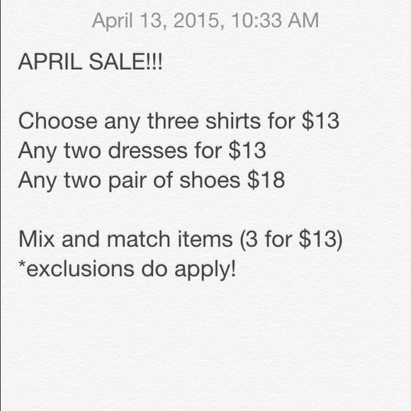 April sale! Get 3 times for $13!!