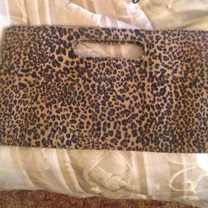 Leopard print clutch