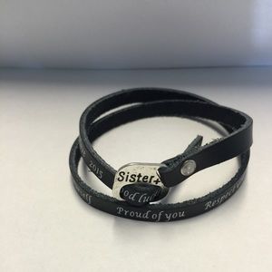 Leather sister bracelet