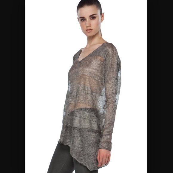 Distressed Helmut Lang metal sweater