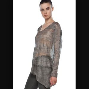 Distressed Helmut Lang metal sweater