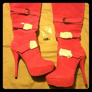 Pink  suede boots