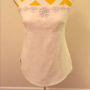 J. Crew Strapless White Linen Top
