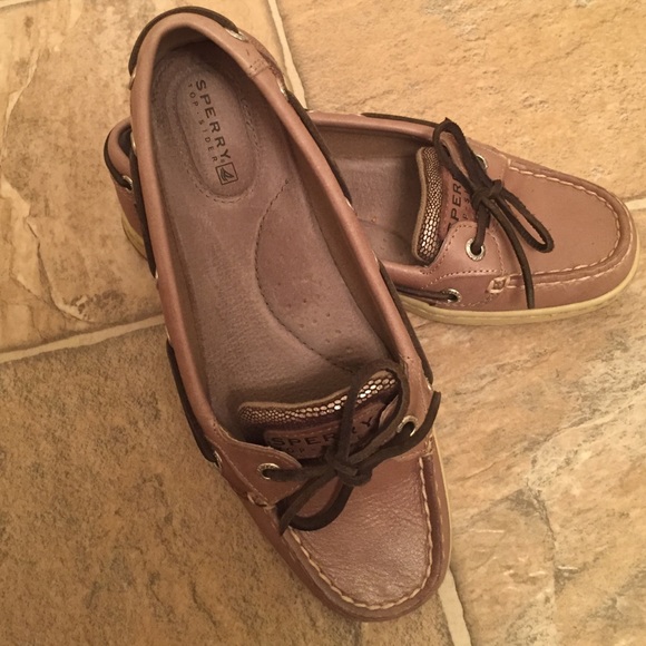 🚫TRADED🚫 Sperry metallic taupe top slider shoes