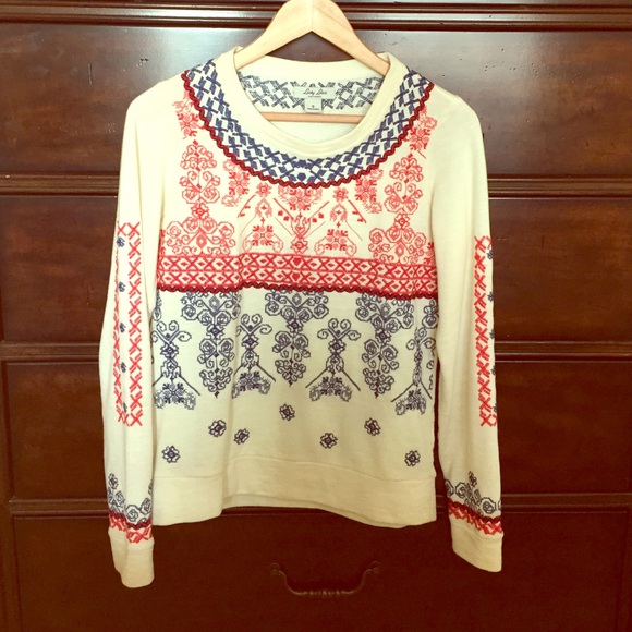Lucky embroidered sweater.