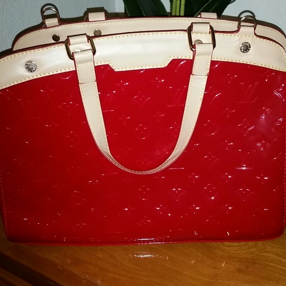 Big red LV purse.