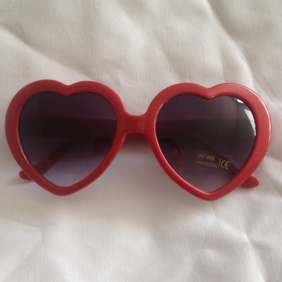 Red Heart Shaped Sunglasses