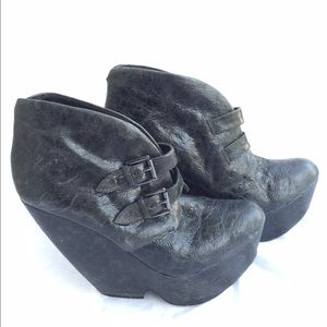 MIA Veda wedge booties black heels limited edition