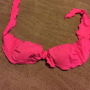 hot pink victoria secret bandeau swim top