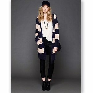 ♻️ Free People Rugby Stripe Long Cardigan