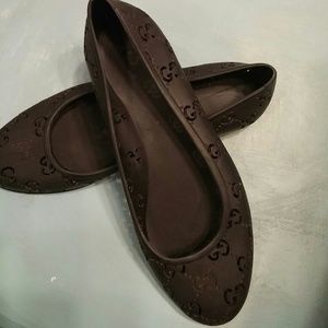 Gucci jelly flats navy size 8 authentic